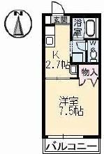 ディアエスタA棟(1K/1階)の間取り写真