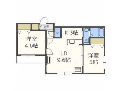 ブランシャール幌平橋 (2LDK/4階)の間取り写真