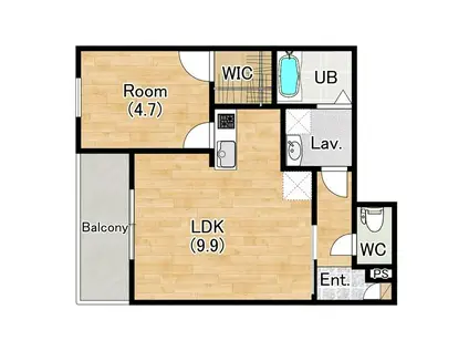 ジーメゾン草刈フォーベル(1LDK/3階)の間取り写真
