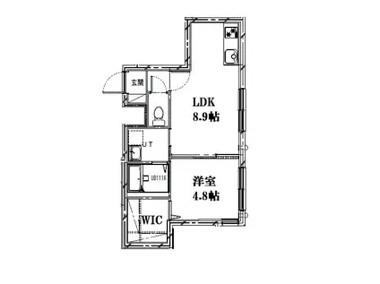 二十四軒3-5 MS A棟(1LDK/1階)の間取り写真