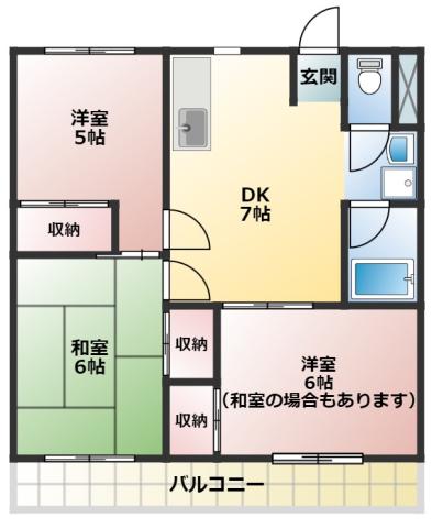 プレミール瀬名(3DK/2階)の間取り写真