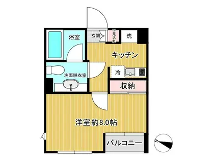 プラザ中落合 手割引 外国籍 常時ゴミ出可 駐輪有 独立(1K/3階)の間取り写真