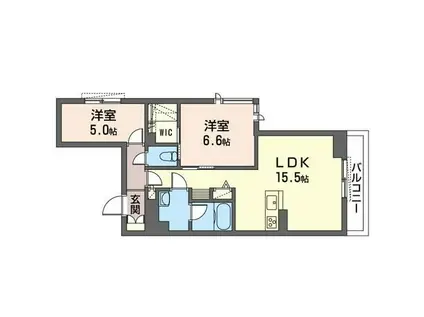 ジョイアス柏泉町(2LDK/2階)の間取り写真