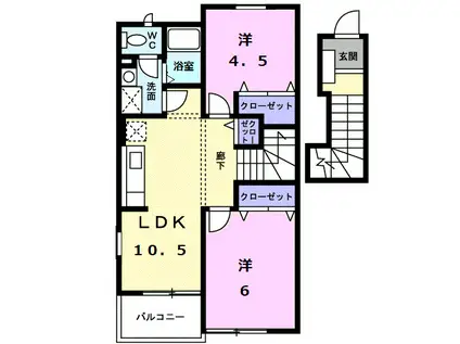 ハイツ伊藤(2LDK/2階)の間取り写真