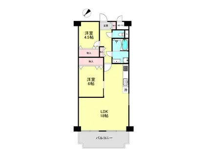 ルネ須磨(2LDK/4階)の間取り写真