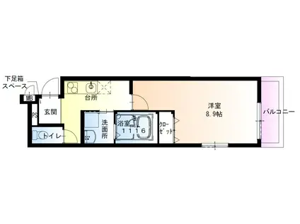 フジパレス初芝駅北(1K/1階)の間取り写真