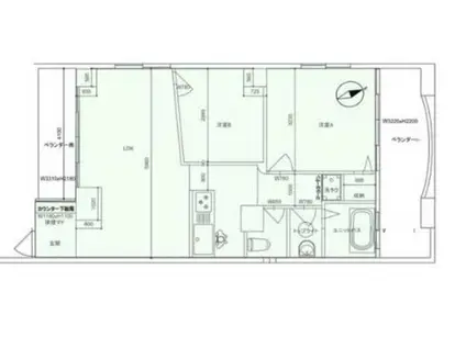 リバティー浦安(2LDK/7階)の間取り写真