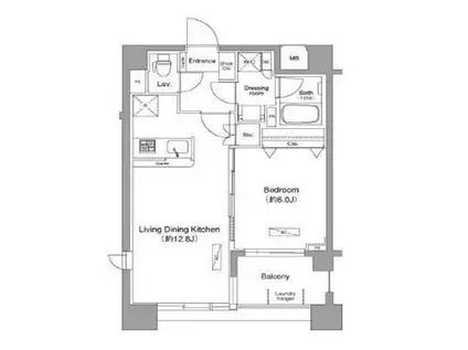 ドゥーエ月島(1LDK/2階)の間取り写真