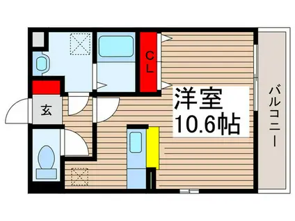 武蔵藤沢駅 徒歩6分 築13年 1R(ワンルーム/2階)の間取り写真