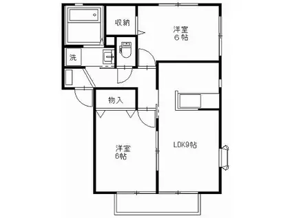 ハイツ・シャルムH(2LDK/2階)の間取り写真