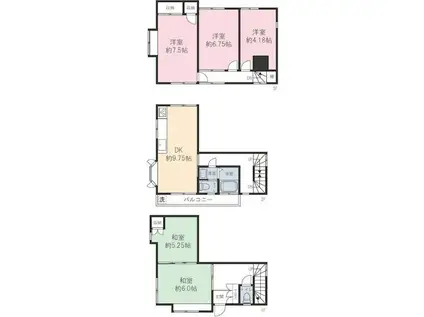 シャトレKAMIYA(5DK/1階)の間取り写真