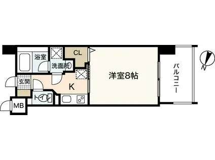 LATOUR出汐(1K/3階)の間取り写真