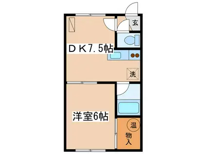 まいけるハウス(1DK/1階)の間取り写真