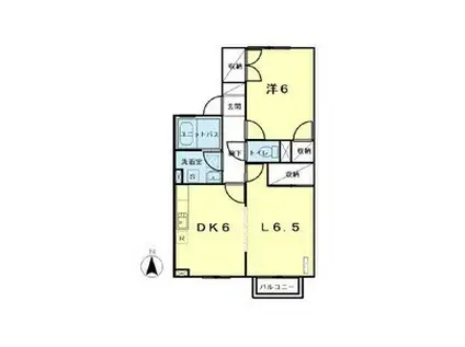 BAMBOOWOOD1(1LDK/1階)の間取り写真