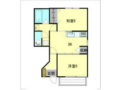 サンライズ2(2DK/1階)の間取り写真