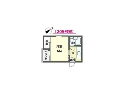 泉ハイツ(1K/2階)の間取り写真