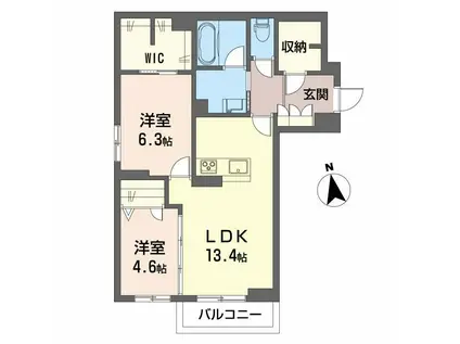 ARISTIO(2LDK/1階)の間取り写真