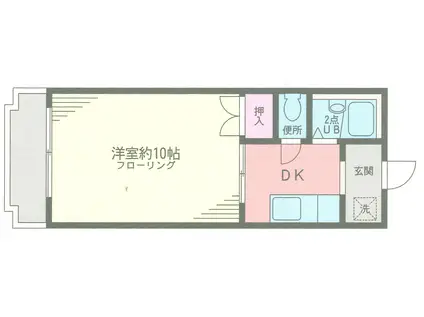 クリエール春奈(1K/1階)の間取り写真