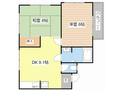 SK南彦根(2DK/2階)の間取り写真