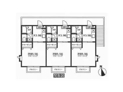 プチメゾンII(1K/1階)の間取り写真