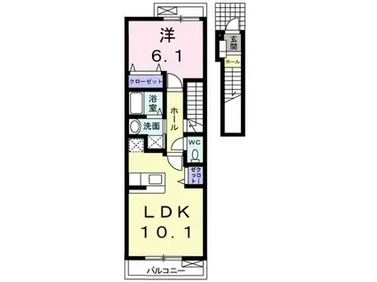 アイネパウゼIII(1LDK/2階)の間取り写真