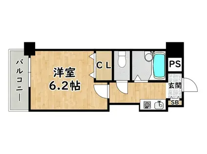 アルカン弐番館(1K/4階)の間取り写真