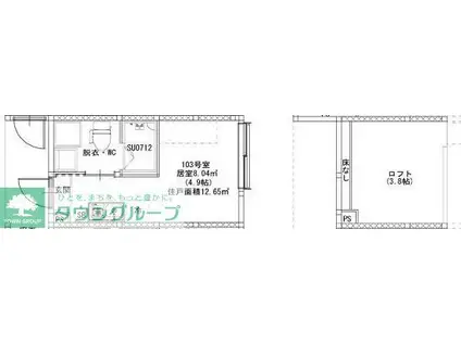 MJ TERRACE TAKASAGO 高砂二丁目(ワンルーム/1階)の間取り写真