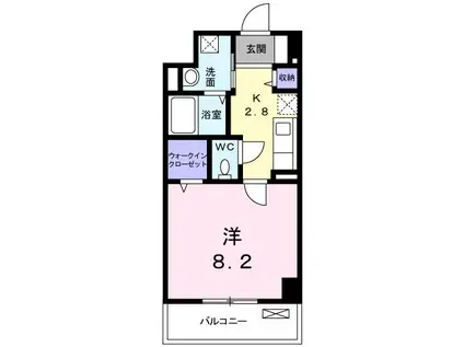 フォレスト引野(1K/8階)の間取り写真