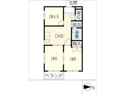 メゾンドM&R(3DK/1階)の間取り写真