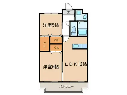 ヴィラ・ヴェール(2LDK/5階)の間取り写真