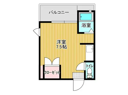 フローラル新屋敷(1K/7階)の間取り写真