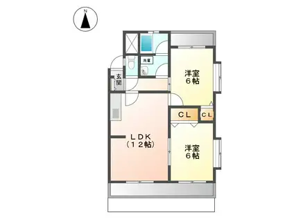 センチュリーハイツ21(2LDK/1階)の間取り写真