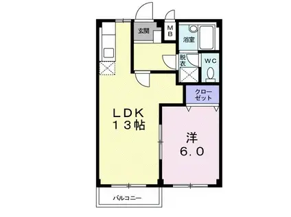 コーポサケンI(1LDK/1階)の間取り写真