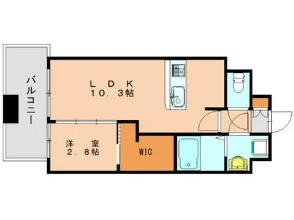ブラン・スタイル博多(1LDK/9階)の間取り写真