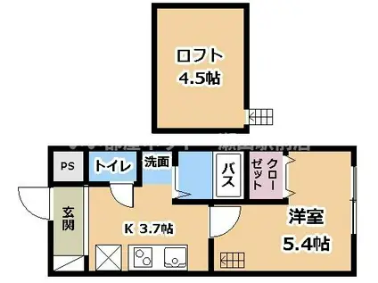 CHERRY TREE(1K/1階)の間取り写真