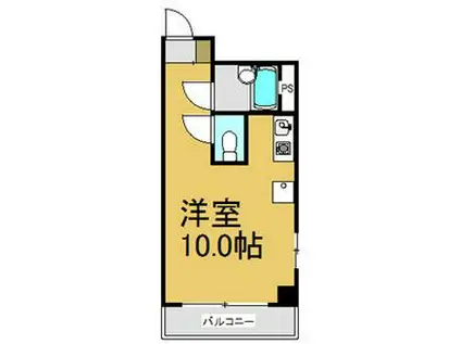 ツインズ1991(ワンルーム/3階)の間取り写真