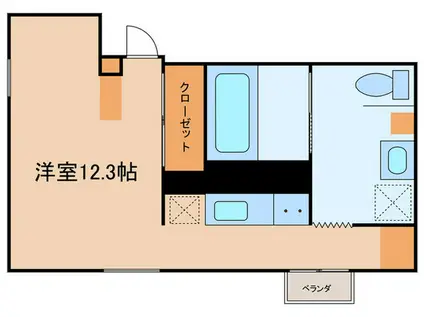 ボギービル(ワンルーム/3階)の間取り写真