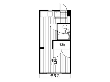 加藤ハイムII(ワンルーム/1階)の間取り写真