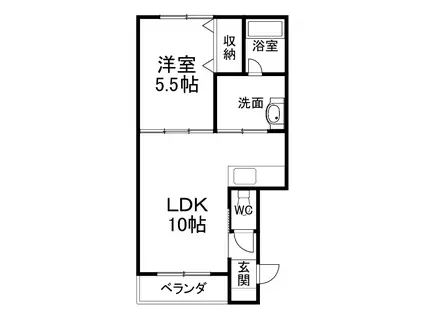 AGATE(1LDK/3階)の間取り写真