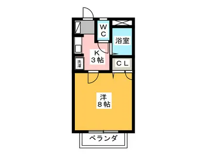 CFSはつおいI(1K/2階)の間取り写真