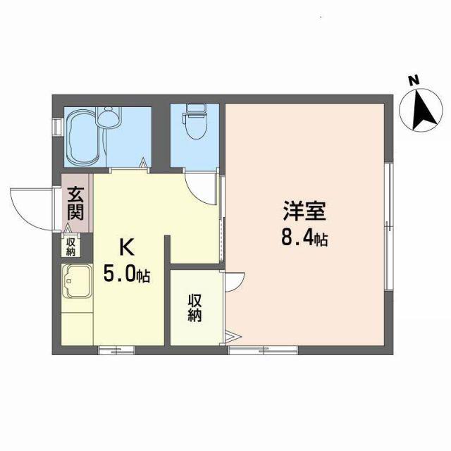 ディアス岡田(1K/1階)の間取り写真