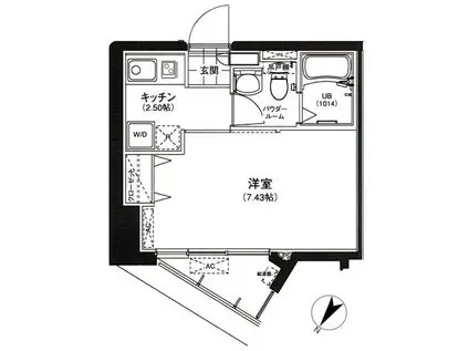 サウンドおしあげ(1K/2階)の間取り写真