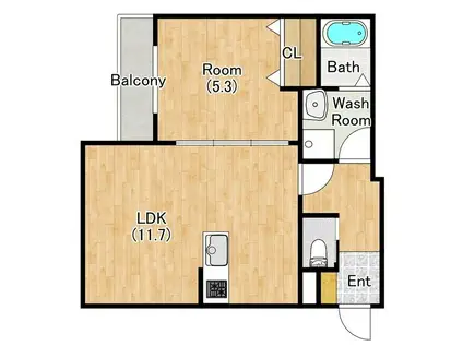 ジーメゾン大久保リベイル(1LDK/1階)の間取り写真