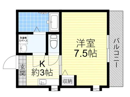 シャルム千林 二番館(1K/1階)の間取り写真