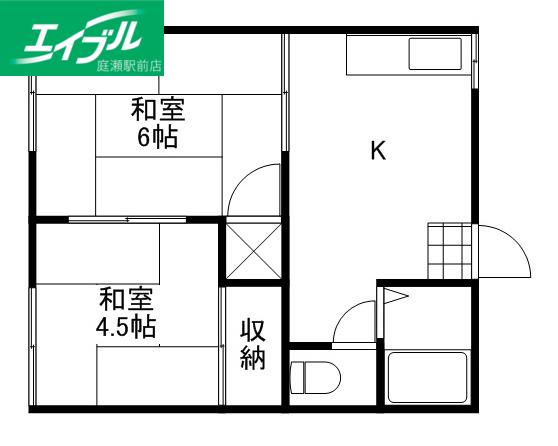 清水コーポE(2K/1階)の間取り写真