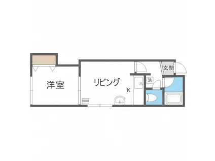 コーポポピー(1DK/2階)の間取り写真