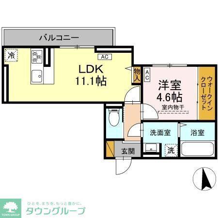 D-セアリス黒砂(1LDK/3階)の間取り写真