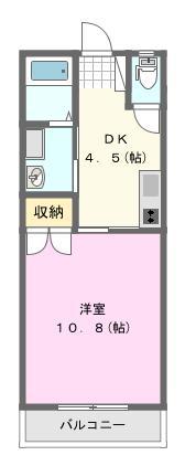 フォレスト半田(1K/1階)の間取り写真