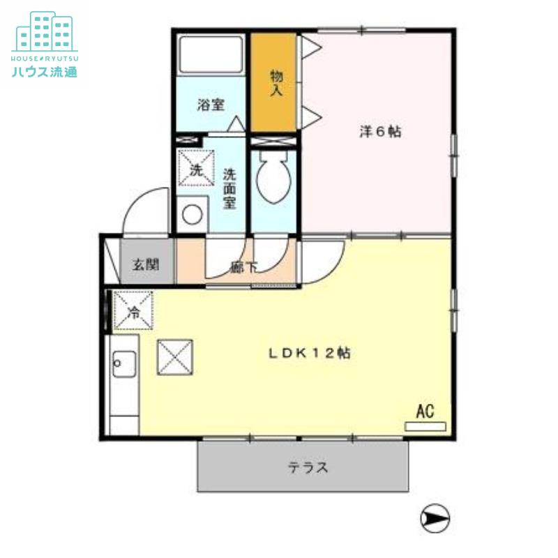 ウィルモア東町(1LDK/1階)の間取り写真