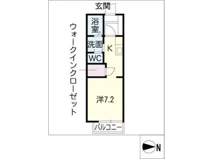 グリーンフジIII(ワンルーム/2階)の間取り写真